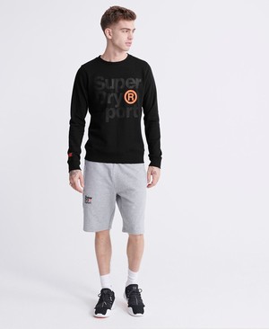 Superdry Core Sport Crew Férfi Pulóver Fekete | AEOJQ0215